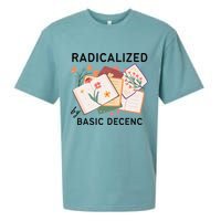 Radicalized By Basic Decency Book Flower Sueded Cloud Jersey T-Shirt