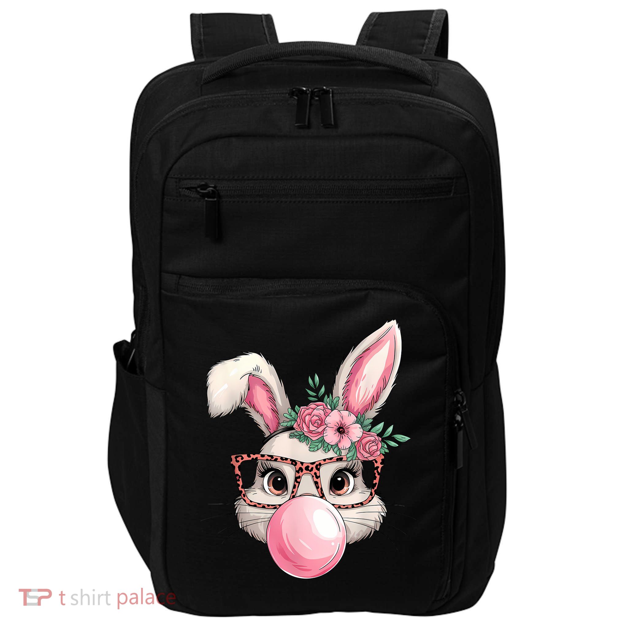 Rabbit Bunny Blowing Bubble Easter Day Cute Women Girls Impact Tech Backpack