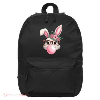 Rabbit Bunny Blowing Bubble Easter Day Cute Women Girls 16 in Basic Backpack