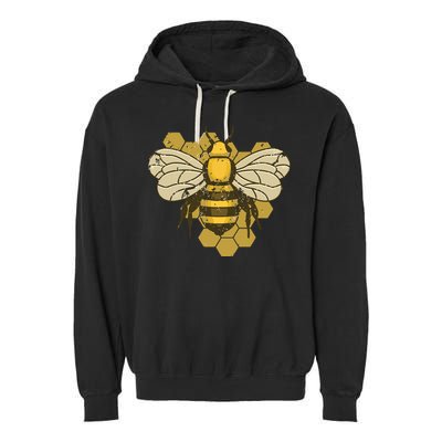 Retro Beekeeper Beekeeping Bumblebee Vintage Save The Bees Garment-Dyed Fleece Hoodie