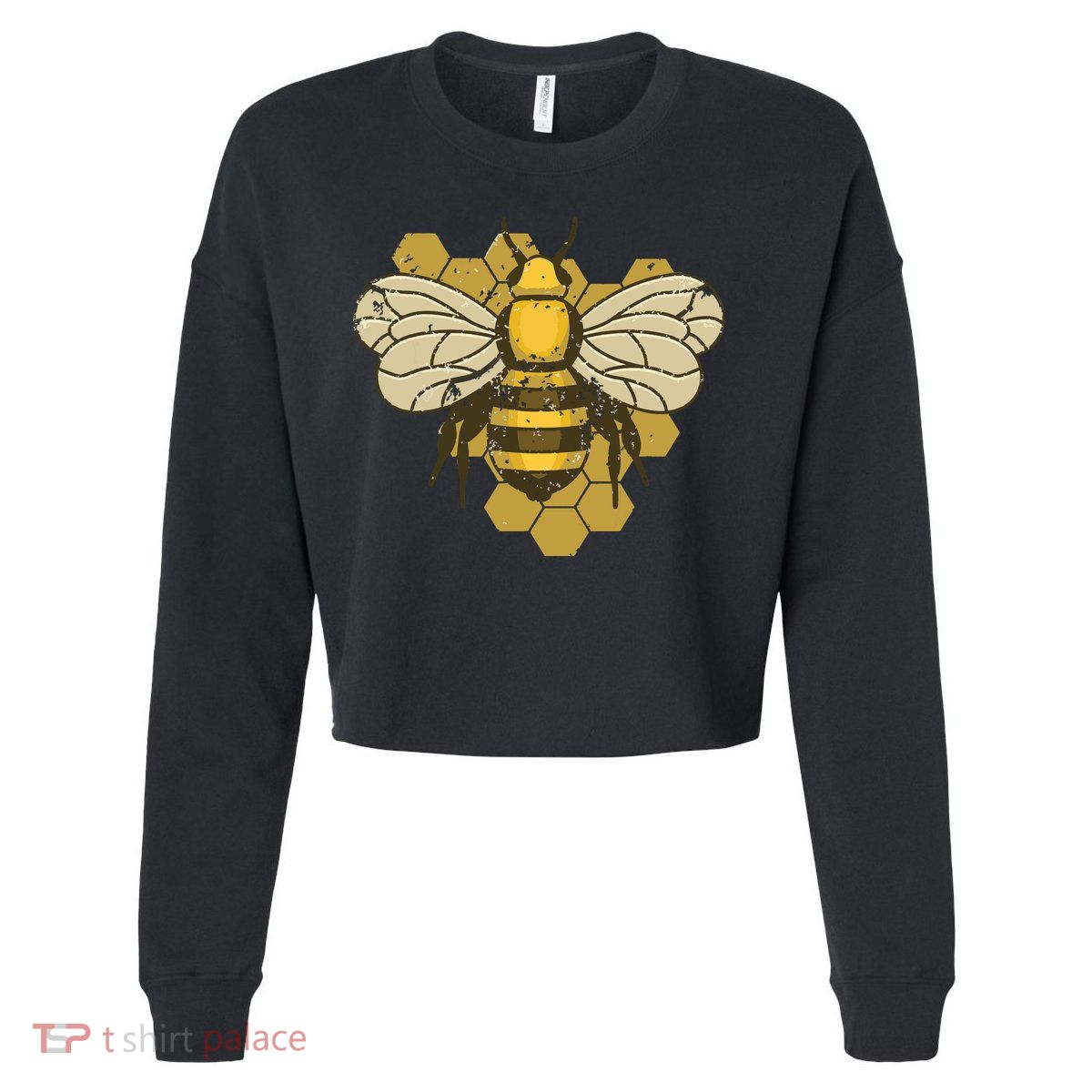 Retro Beekeeper Beekeeping Bumblebee Vintage Save The Bees Cropped Pullover Crew