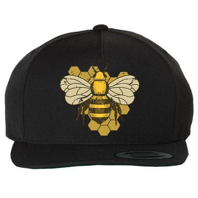 Retro Beekeeper Beekeeping Bumblebee Vintage Save The Bees Wool Snapback Cap