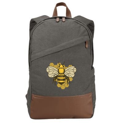 Retro Beekeeper Beekeeping Bumblebee Vintage Save The Bees Cotton Canvas Backpack