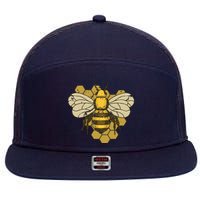 Retro Beekeeper Beekeeping Bumblebee Vintage Save The Bees 7 Panel Mesh Trucker Snapback Hat