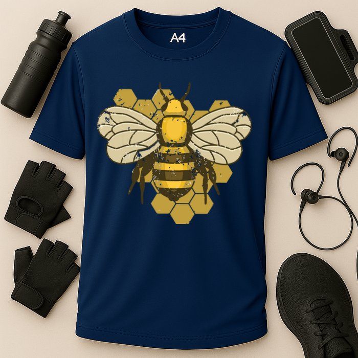 Retro Beekeeper Beekeeping Bumblebee Vintage Save The Bees Cooling Performance Crew T-Shirt