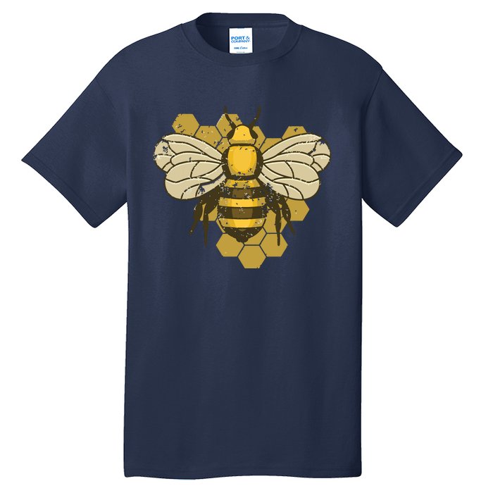 Retro Beekeeper Beekeeping Bumblebee Vintage Save The Bees Tall T-Shirt