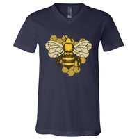 Retro Beekeeper Beekeeping Bumblebee Vintage Save The Bees V-Neck T-Shirt