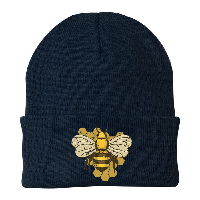 Retro Beekeeper Beekeeping Bumblebee Vintage Save The Bees Knit Cap Winter Beanie