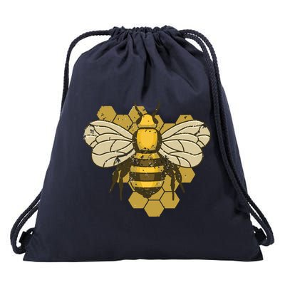 Retro Beekeeper Beekeeping Bumblebee Vintage Save The Bees Drawstring Bag