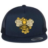 Retro Beekeeper Beekeeping Bumblebee Vintage Save The Bees Flat Bill Trucker Hat