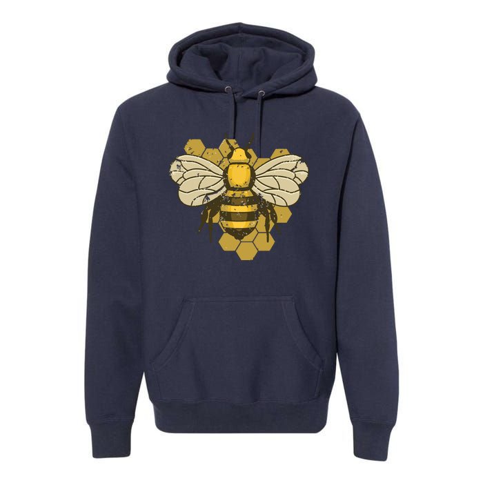 Retro Beekeeper Beekeeping Bumblebee Vintage Save The Bees Premium Hoodie