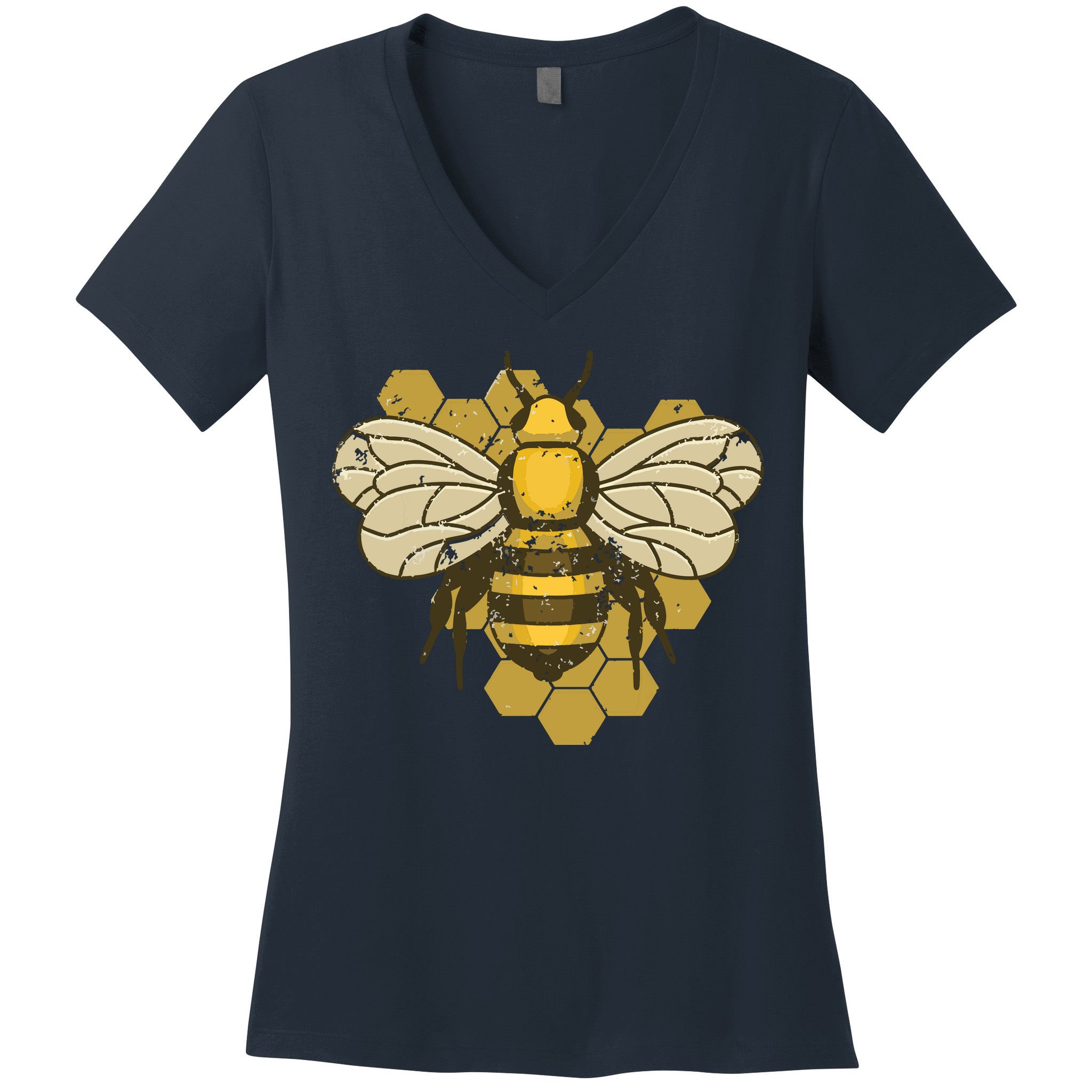 Retro Beekeeper Beekeeping Bumblebee Vintage Save The Bees Women's V-Neck T-Shirt