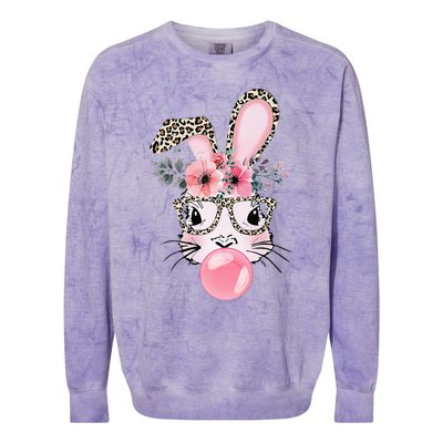 Rabbit Bunny Blowing Bubble Gum Easter Day Colorblast Crewneck Sweatshirt