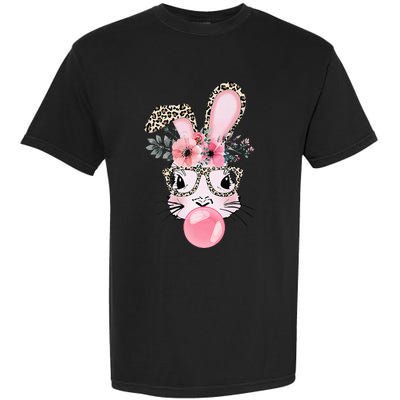 Rabbit Bunny Blowing Bubble Gum Easter Day Garment-Dyed Heavyweight T-Shirt