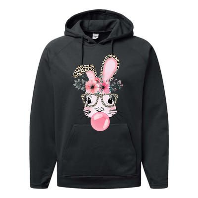 Rabbit Bunny Blowing Bubble Gum Easter Day Performance Fleece Hoodie