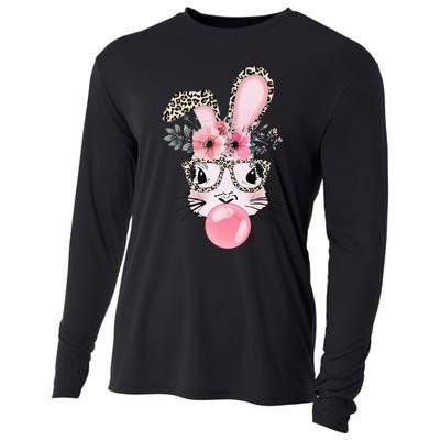 Rabbit Bunny Blowing Bubble Gum Easter Day Cooling Performance Long Sleeve Crew