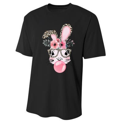 Rabbit Bunny Blowing Bubble Gum Easter Day Performance Sprint T-Shirt