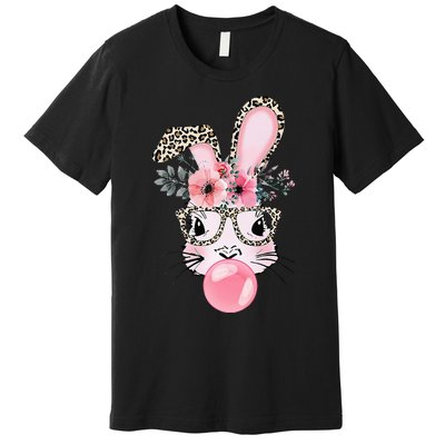 Rabbit Bunny Blowing Bubble Gum Easter Day Premium T-Shirt