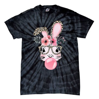 Rabbit Bunny Blowing Bubble Gum Easter Day Tie-Dye T-Shirt