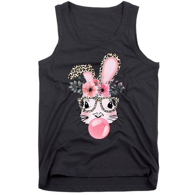 Rabbit Bunny Blowing Bubble Gum Easter Day Tank Top