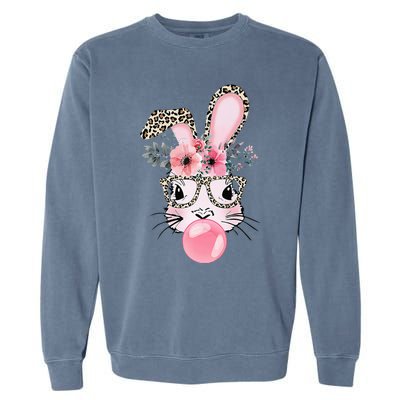 Rabbit Bunny Blowing Bubble Gum Easter Day Garment-Dyed Sweatshirt