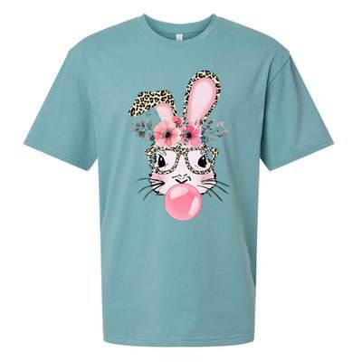 Rabbit Bunny Blowing Bubble Gum Easter Day Sueded Cloud Jersey T-Shirt