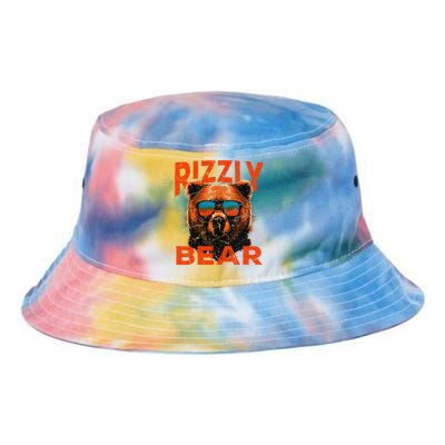 Rizzly Bear Cool Grizzly Bear Wearing Sunglasses Funny Meme Tie Dye Newport Bucket Hat