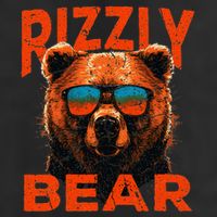 Rizzly Bear Cool Grizzly Bear Wearing Sunglasses Funny Meme 7 Panel Mesh Trucker Snapback Hat