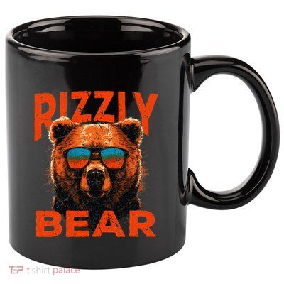 Rizzly Bear Cool Grizzly Bear Wearing Sunglasses Funny Meme 11oz C Handle Ceramic Mug
