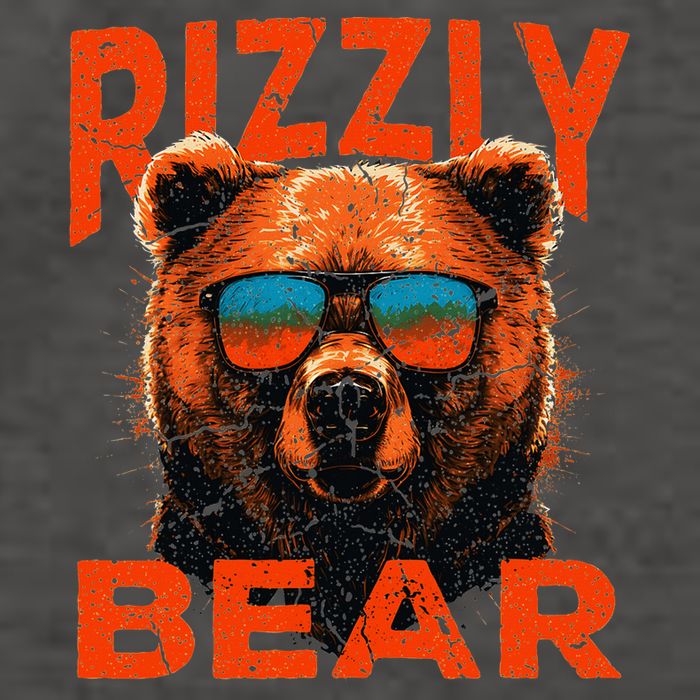 Rizzly Bear Cool Grizzly Bear Wearing Sunglasses Funny Meme Vector Backpack