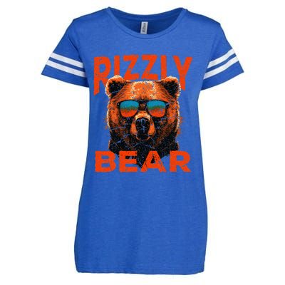 Rizzly Bear Cool Grizzly Bear Wearing Sunglasses Funny Meme Enza Ladies Jersey Football T-Shirt