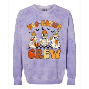 Retro Boohavior Crew Behavior Analyst Halloween Gift Colorblast Crewneck Sweatshirt