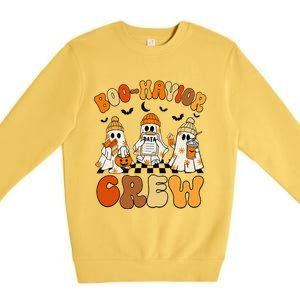 Retro Boohavior Crew Behavior Analyst Halloween Gift Premium Crewneck Sweatshirt