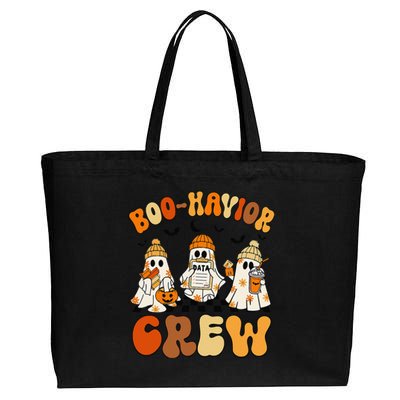 Retro Boohavior Crew Behavior Analyst Halloween Gift Cotton Canvas Jumbo Tote