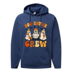 Retro Boohavior Crew Behavior Analyst Halloween Gift Performance Fleece Hoodie