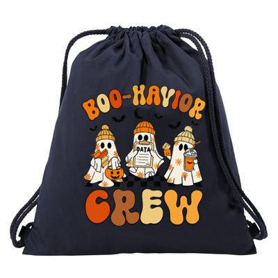 Retro Boohavior Crew Behavior Analyst Halloween Gift Drawstring Bag