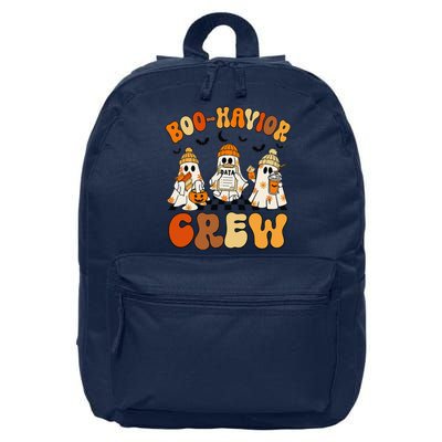 Retro Boohavior Crew Behavior Analyst Halloween Gift 16 in Basic Backpack