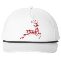 Red & Black Christmas Buffalo Plaid Deer Xmas Holiday Snapback Five-Panel Rope Hat