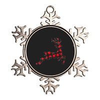 Red & Black Christmas Buffalo Plaid Deer Xmas Holiday Metallic Star Ornament