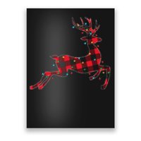 Red & Black Christmas Buffalo Plaid Deer Xmas Holiday Poster