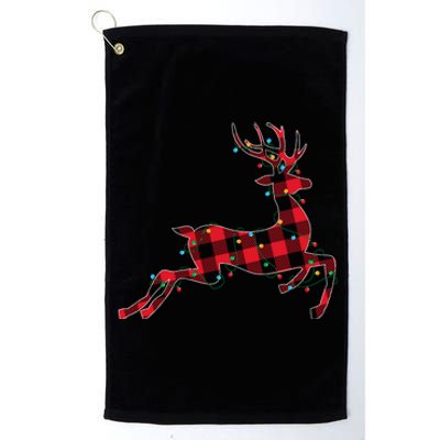 Red & Black Christmas Buffalo Plaid Deer Xmas Holiday Platinum Collection Golf Towel