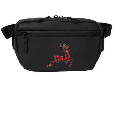 Red & Black Christmas Buffalo Plaid Deer Xmas Holiday Crossbody Pack