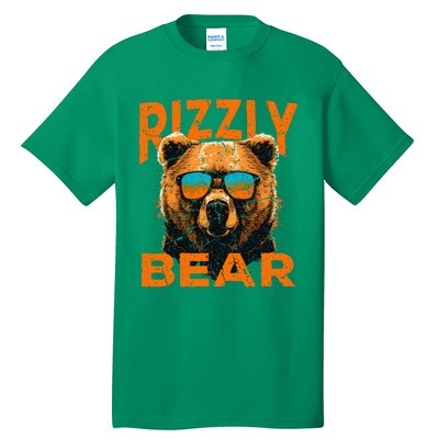 Rizzly Bear Cool Grizzly Bear Wearing Sunglasses Tall T-Shirt