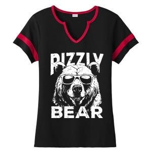 Rizzly Bear Cool Bear Wearing Sunglasses Rizz For Boy Ladies Halftime Notch Neck Tee