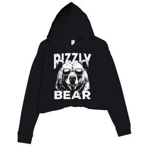 Rizzly Bear Cool Bear Wearing Sunglasses Rizz For Boy Crop Fleece Hoodie