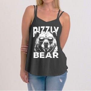 Rizzly Bear Cool Bear Wearing Sunglasses Rizz For Boy Women's Strappy Tank