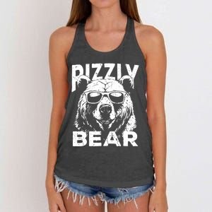 Rizzly Bear Cool Bear Wearing Sunglasses Rizz For Boy Women's Knotted Racerback Tank