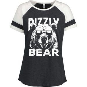 Rizzly Bear Cool Bear Wearing Sunglasses Rizz For Boy Enza Ladies Jersey Colorblock Tee