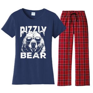 Rizzly Bear Cool Bear Wearing Sunglasses Rizz For Boy Women's Flannel Pajama Set