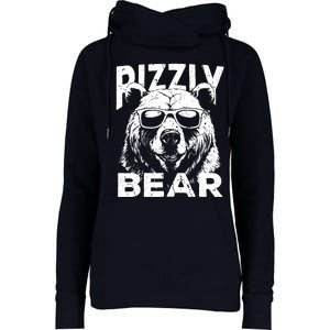 Rizzly Bear Cool Bear Wearing Sunglasses Rizz For Boy Womens Funnel Neck Pullover Hood